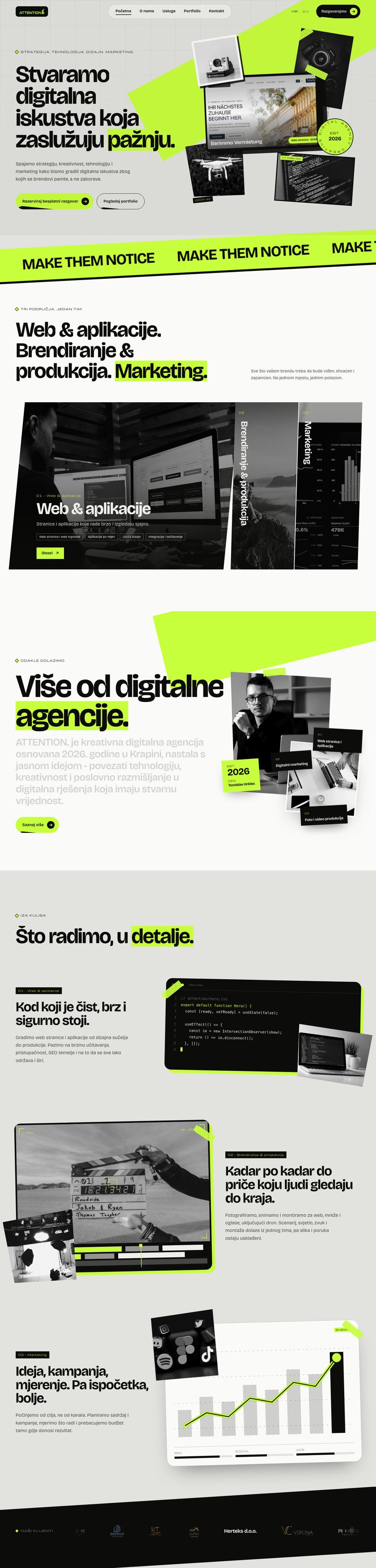 Web stranica ATTENTION.