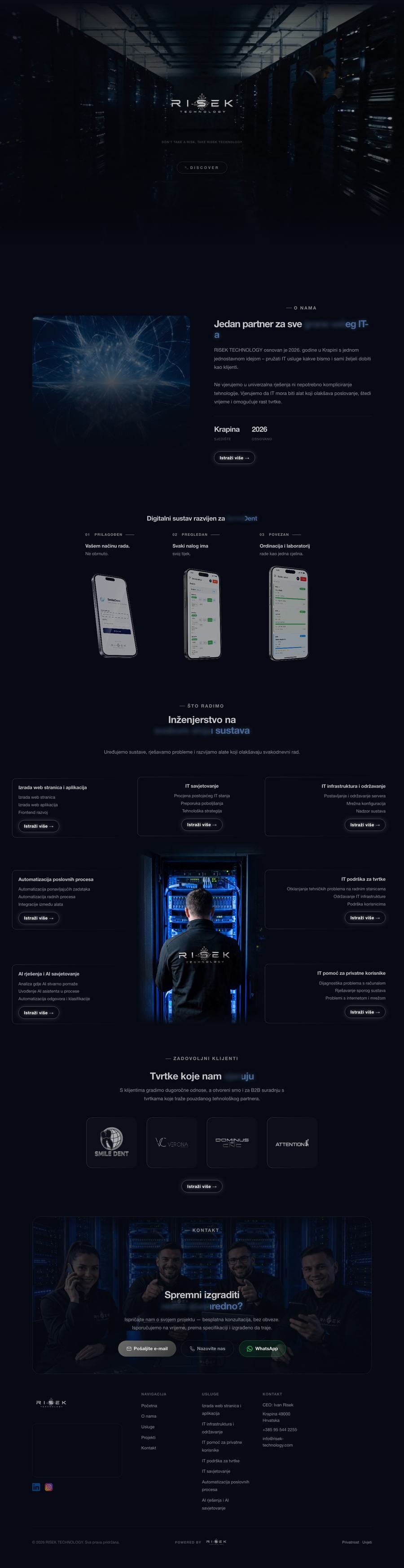 Web stranica RISEK Technology